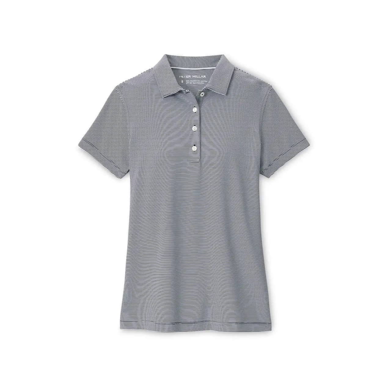 Peter Millar Women's Navy Jubilee Short-Sleeve Button Polo (Essential)