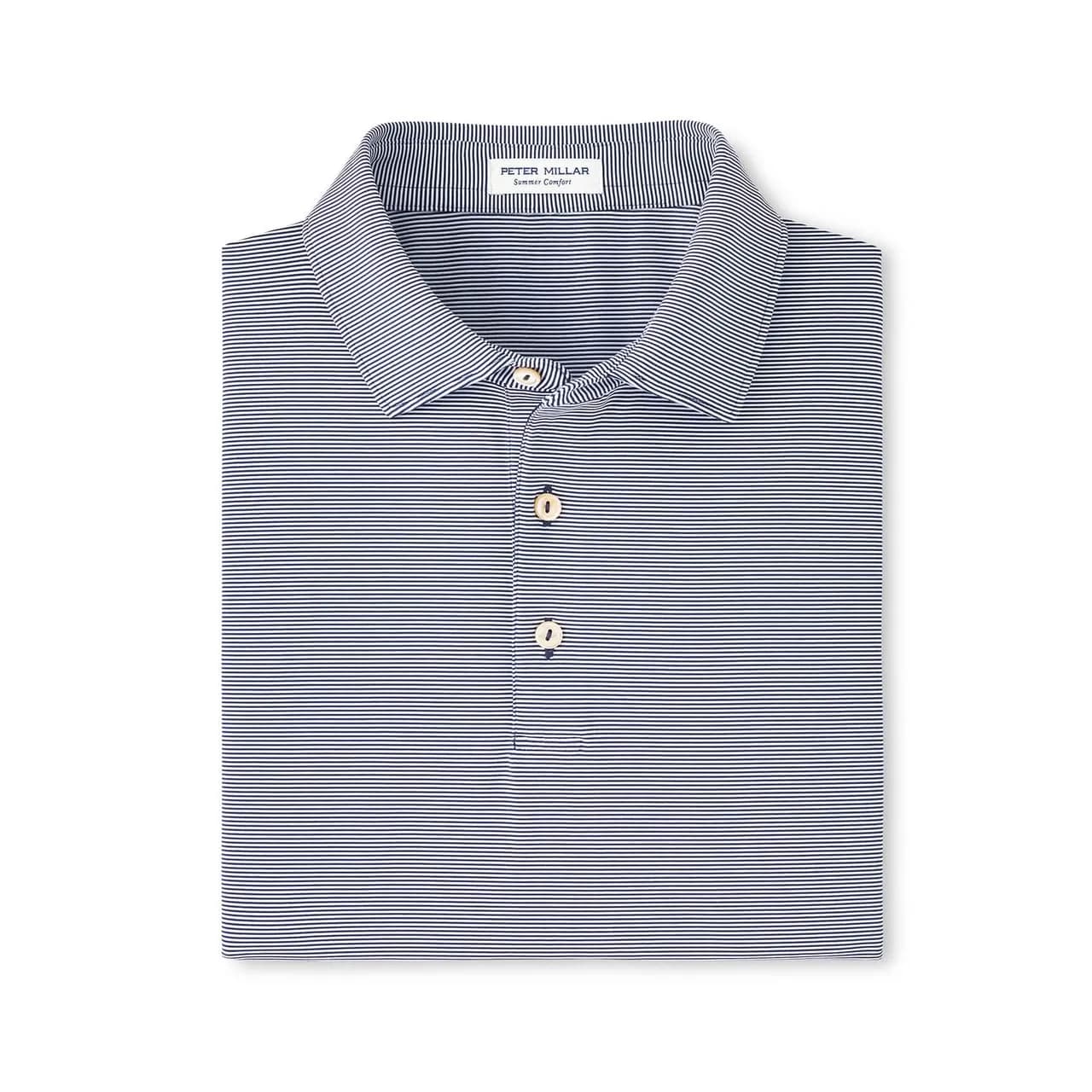 Peter Millar Men's Navy Jubilee Striped Polo