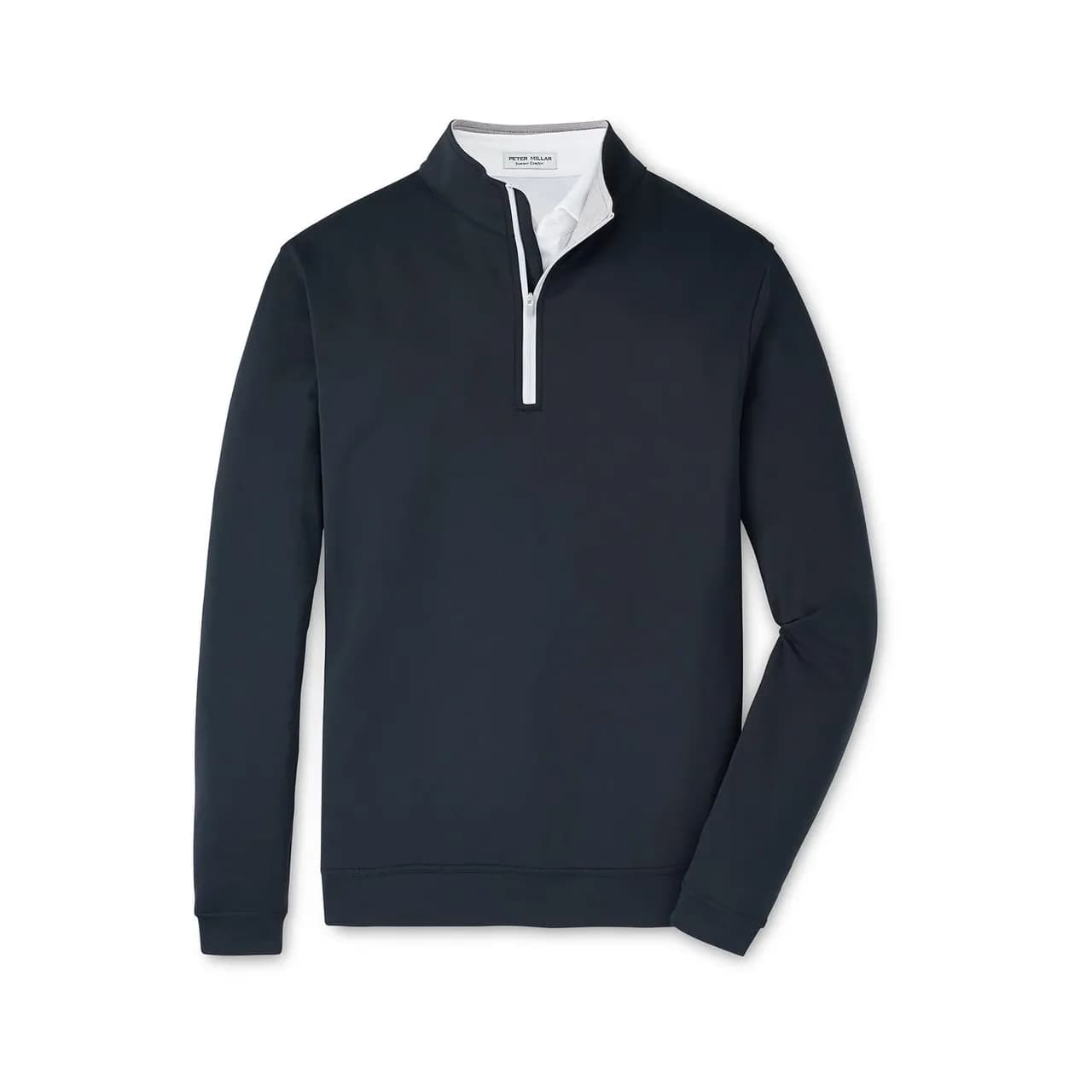 Peter Millar Men's Black Perth Stretch Loop Terry Quarter-Zip