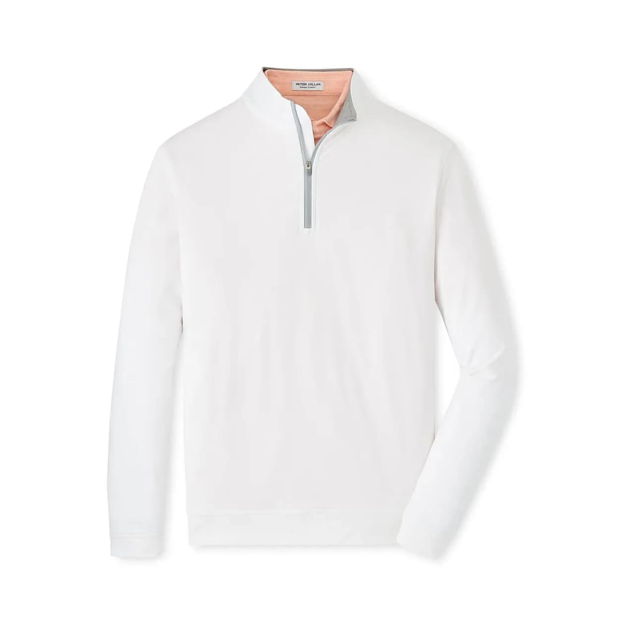 Peter Millar Men's White Perth Stretch Loop Terry Quarter-Zip